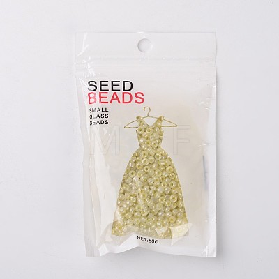 DIY Craft Beads 6/0 Ceylon Round Glass Seed Beads X-SEED-A011-4mm-152-1