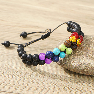 Chakra Round Glass Bead Braided Bracelets ZS1375-1