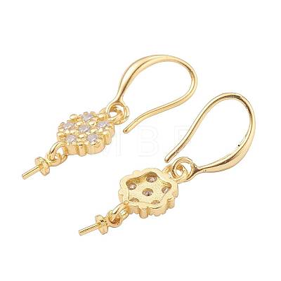 3 Pairs 3 Size Brass Micro Pave Clear Cubic Zirconia Earring Hooks KK-ZZ0001-03-1