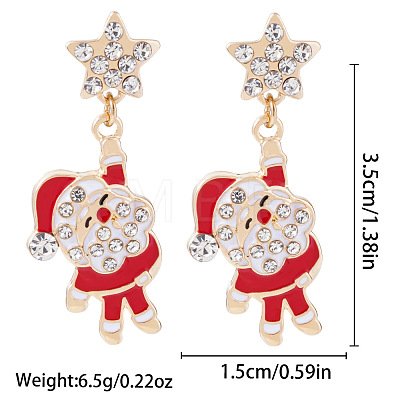 Christmas Alloy Dangle Stud Earrings FS-WG10992-17-1