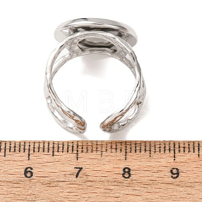 Hammered 304 Stainless Steel Cuff Ring Components SA-CBAC0DF-02E-P-1