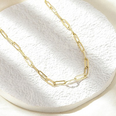 Brass Paperclip Chain Necklaces NJEW-A042-17G-03-1