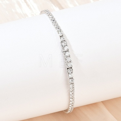 925 Sterling Silver Micro Pave Cubic Zirconia Tennis Bracelets for Women BJEW-C117-01A-P02-1
