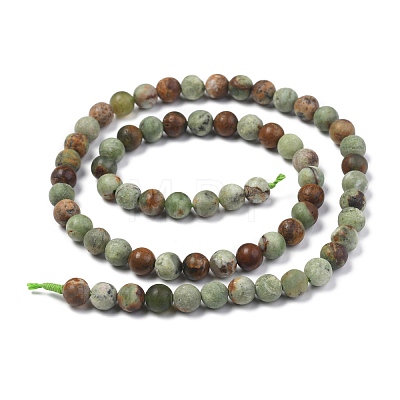 Natural Green Opal Beads Strands G-K209-04B-6mm-A-1