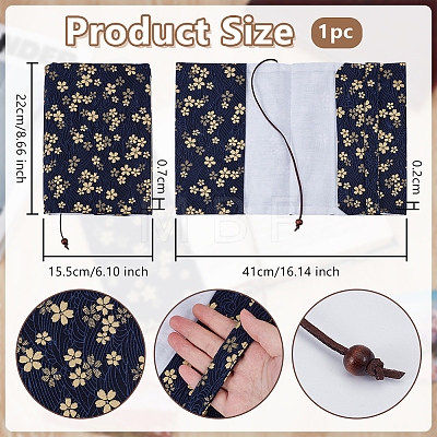 Flower Pattern Cloth Book Covers AJEW-WH0460-151-1
