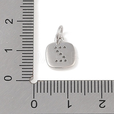 Rack Plating Brass Micro Pave CLear Cubic Zirconia Charms KK-E110-14P-Z-1