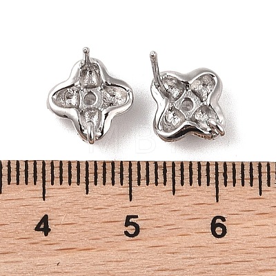 Brass with Cubic Zirconia Stud Earrings Findings KK-B087-11P-1