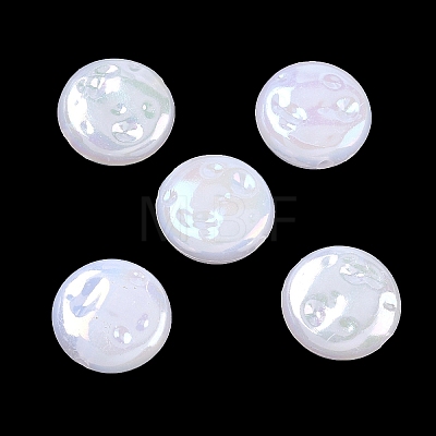 Plating Opaque Acrylic Imitation Shell Beads OACR-P039-09A-1