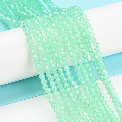 Baking Painted Transparent Glass Beads Strands DGLA-F029-J2mm-05-1