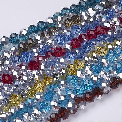 Electroplate Glass Bead Strands GR10MMY-M1-1