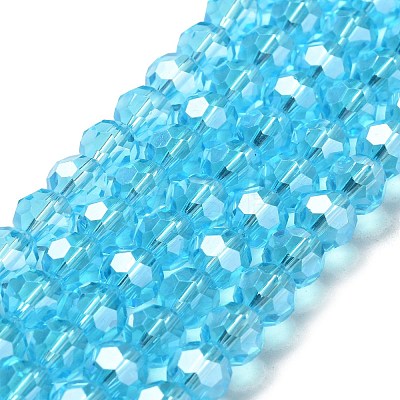 Electroplate Glass Bead Strands X-EGLA-R015-8mm-12-1