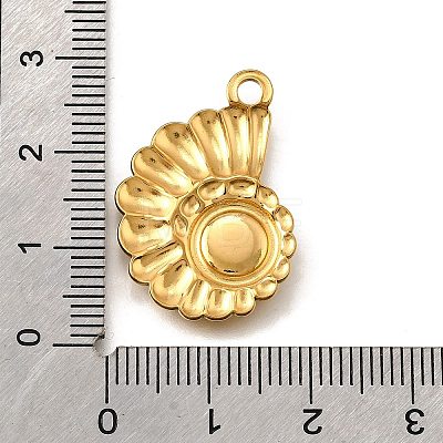 304 Stainless Steel Pave Natural White Shell Pendants STAS-C122-21C-02G-1