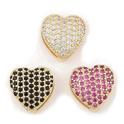 Brass Micro Pave Cubic Zirconia Slide Charms ZIRC-I068-10G-1