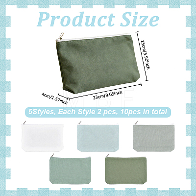 5Pcs 5 Colors Cloth Zipper Jewelry Bag Gift Pouches ABAG-WH0077-11C-1