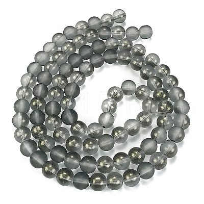 Frosted Transparent Glass Bead Strands GLAA-P065-8mm-12-1