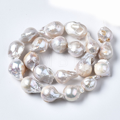 Natural Baroque Pearl Keshi Pearl Beads Strands A22R9011-01-1