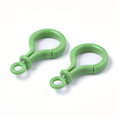 Opaque Solid Color Bulb Shaped Plastic Push Gate Snap Keychain Clasp Findings KY-T021-01G-1