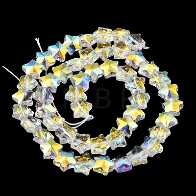Electroplate Transparent Glass Beads Strands GLAA-C029-06-1