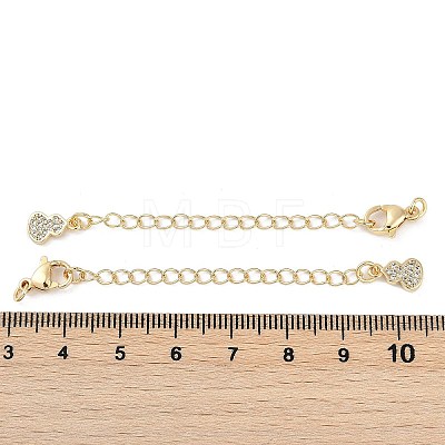 Brass Micro Pave Cubic Zirconia Ends with Chains KK-U043-05G-1