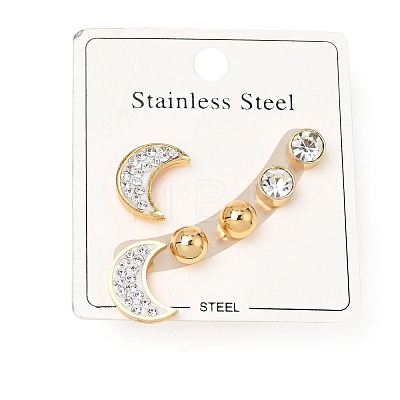 304 Stainless Steel Stud Earrings SA-CBAF6AD-29G-1