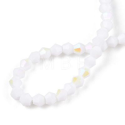 Opaque Solid Color Electroplate Glass Beads Strands EGLA-A039-P2mm-L15-1