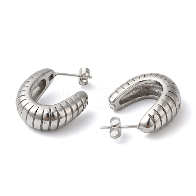 Non-Tarnish 304 Stainless Steel Arch Stud Earrings EJEW-K244-38P-1