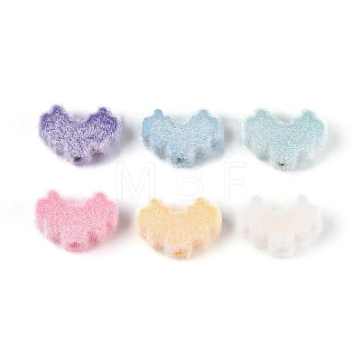 Flocking Opaque Acrylic Heart Beads OACR-T030-13M-1
