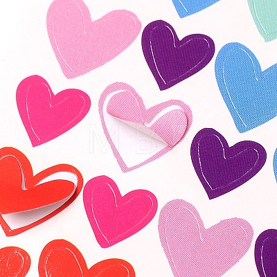 Heart Pattern DIY Cloth Picture Stickers AJEW-L053-02-1