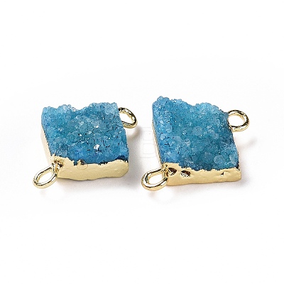 Natural Druzy Quartz Links connectors G-P396-09G-10-1