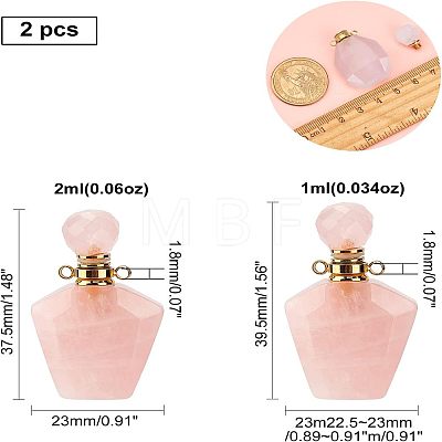  Faceted Natural Gemstone Openable Perfume Bottle Pendants AJEW-NB0002-09-1