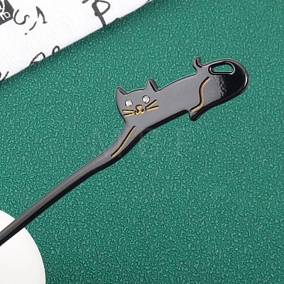 Cute Cat Cellulose Acetate Hair Sticks PW-WGAF884-05-1