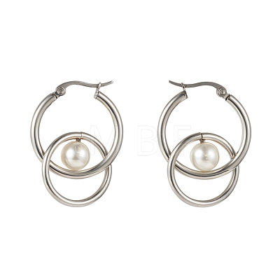 304 Stainless Steel Hoop Earrings EJEW-G261-03-1