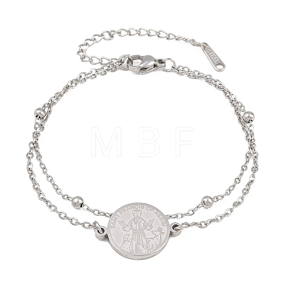304 Stainless Steel Multi-strand Bracelets SA-CBA7739-02P-1