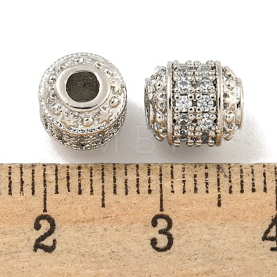 Rack Plating Brass Micro Pave Clear Cubic Zirconia Beads KK-L215-3009P-1