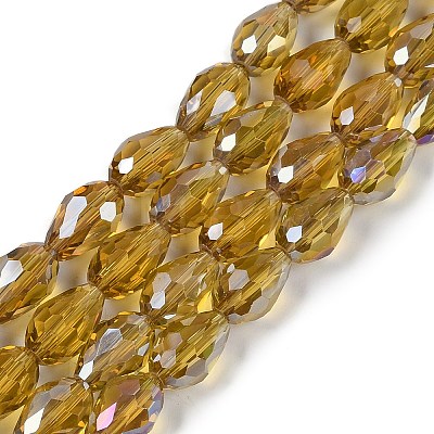 Transparent Electroplate Glass Beads Strands X-EGLA-N013-T10mm-B08-1