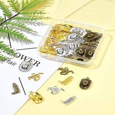 45Pcs 9 Style Tibetan Style Alloy Pendants FIND-FS0003-56-1