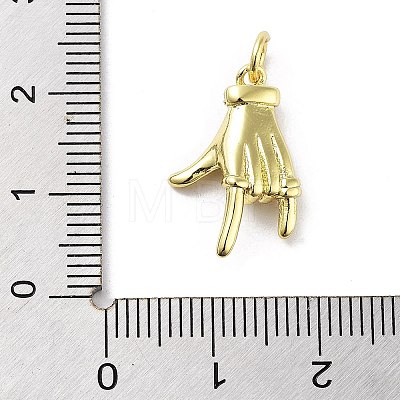 Rack Plating Palm Brass Micro Pave Cubic Zirconia Pendants KK-E102-18G-02-1