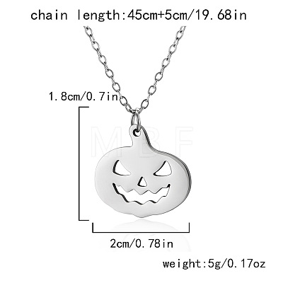 Halloween 304 Stainless Steel Laser Cut Pendant Necklaces FS-WG247A7-07-1