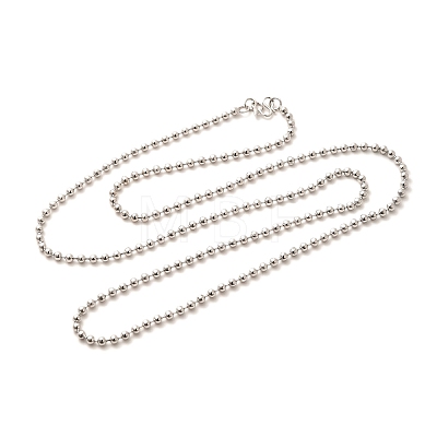 1.5mm Rack Plating Brass Ball Chain Necklaces for Women Men MAK-L044-63P-1