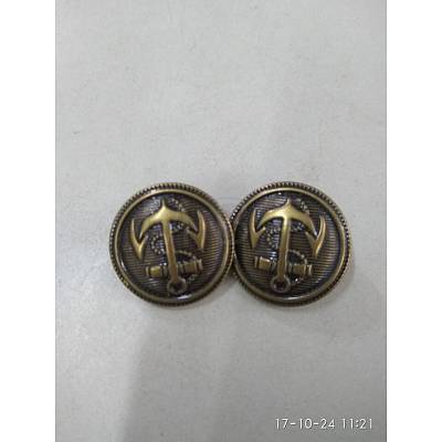 1-Hole Brass Shank Buttons BUTT-WH0001-06-20mm-1