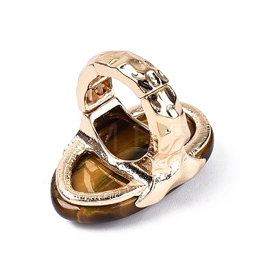Natural Tiger Eye Stretch Finger Rings RJEW-N055-01D-1