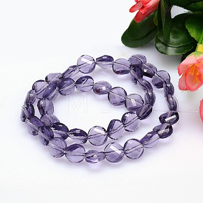 Faceted Flat Round Imitation Austrian Crystal Bead Strands G-M193-10mm-26A-1