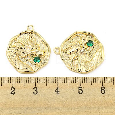 Brass Micro Pave Cubic Zirconia Pendants KK-P258-19G-03-1