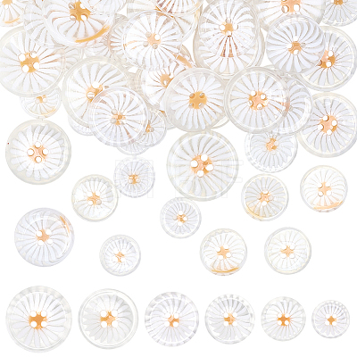 72Pcs 6 Styles Resin Buttons BUTT-PH0001-74-1