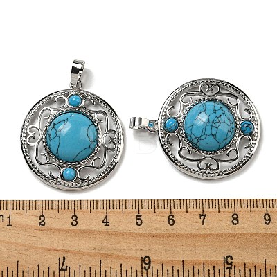 Synthetic Blue Turquoise Pendants G-Q158-03S-1