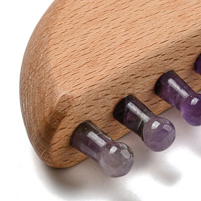 Natural Amethyst Scalp Massager AJEW-G058-01D-1