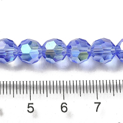 Electroplate Transparent Glass Beads Strands LS-EGLA-A035-T8mm-L14-1