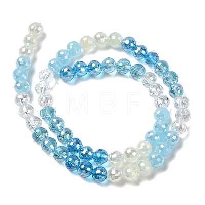 Electroplate Glass Beads Strands EGLA-D300-06-6mm-17-1
