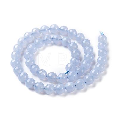 Grade AA Natural Blue Agate Beads Strands G-F222-30-8mm-1-1