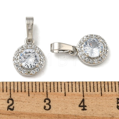 Brass Micro Pave Cubic Zirconia Pendants KK-I714-01P-1